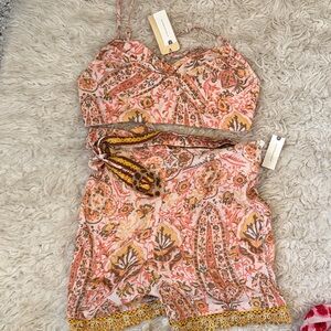 Anthropologie nwt Floral Paisley Two-Piece Set size medium